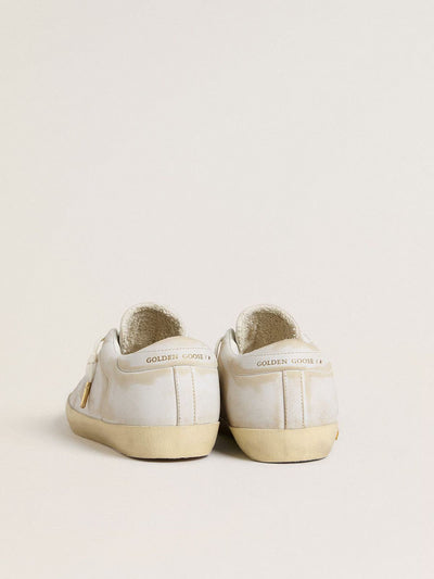 GGDB - Super-Star pour femme avec étoile et contrefort en cuir blanc effet usé